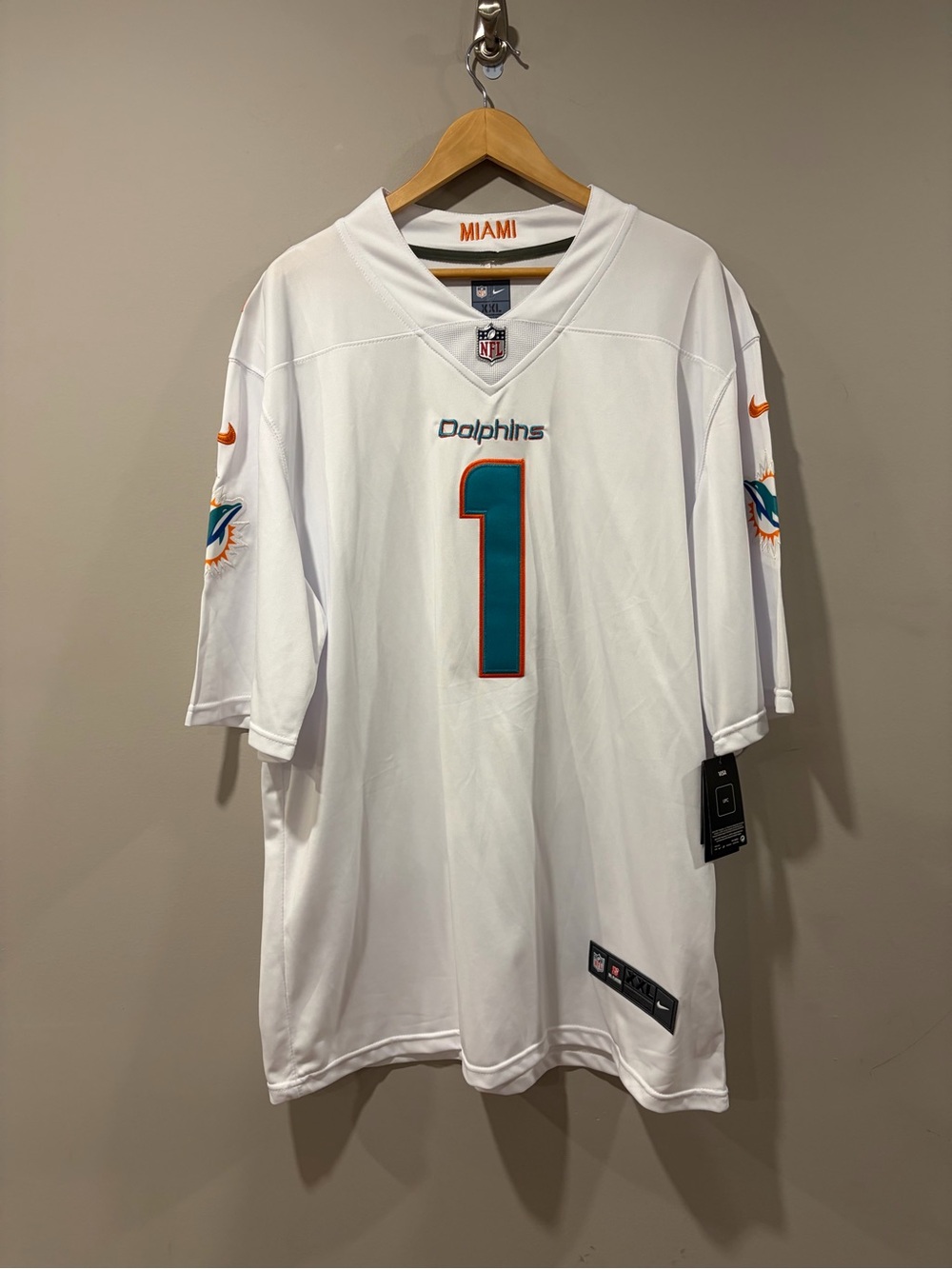 Nike Miami Dolphins Tua Tagovailoa #1 White Jersey Men’s XXL NWT